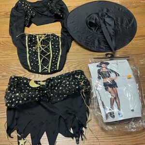 Leg Avenue Black and Gold Starry Witch Outfit